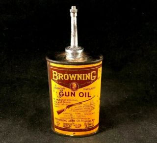 Vintage Browning Gun Oil Handy Oiler Lead Top Rare Old Advertising Sign 1950s