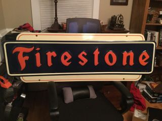 Firestone Tire Embossed Metal Sign
