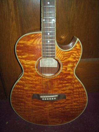 Vintage Ibanez Acoustic Electric Guitar,  Great Exterior,  " Affix Tuner "