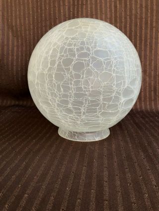 Vintage Art Deco Crackle Glass Lamp Shade Globe 2