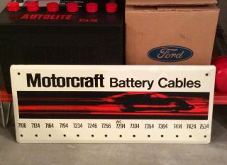 Motorcraft Gt - 40 Battery Cables Rack - Sign.  Shelby Gt Autolite