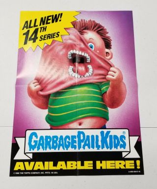 1988 Garbage Pail Kids Gpk 14th Series 14 Os14 Poster Vintage