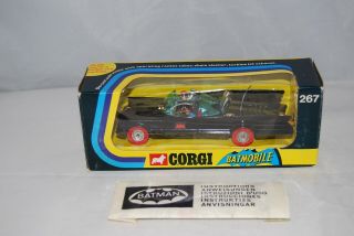 Corgi 267 Batmobile/batman Rare Red Wheels - Near Mint/boxed With Instructions