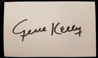 Gene Kelly Signed 3x5 Index Card - Actor,  Dancer,  Singer - Deceased 1996
