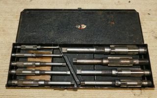 10 " Vintage 9 Piece Critchley Style Reamers By Merit Tool With Case Instructions