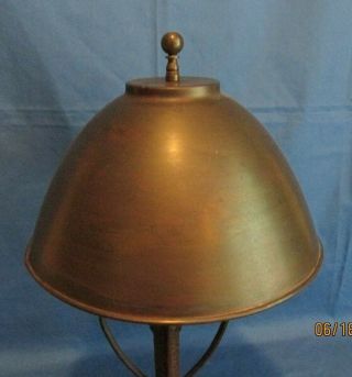 RARE Antique Arts & Crafts Hammered Copper Table Lamp with Patina 3