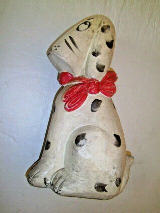 Vtg Large Chalk Ware Carnival Fair Dog Bank Dalmatian 14 " Tall Deco 1950 