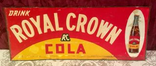 Rare 1930’s Royal Crown Cola Soda Metal Sign