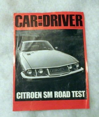- Citroen Sm,  Car And Driver Road Test,  From 1972,  Good Cond.