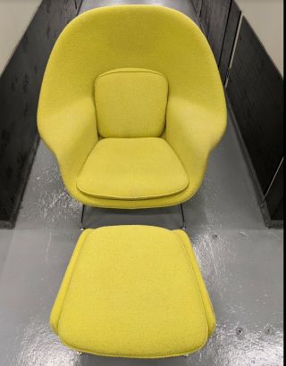 Knoll Saarinen Womb Chair,  Knoll Yellow/ Green Dwr 2013,  Needs A But Good.