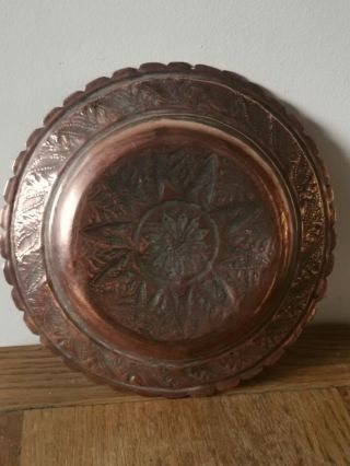 Antique Arts And Crafts Copper Dish 3