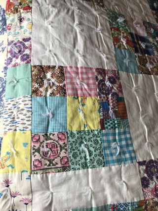 WELL QUILTED Vintage Antique Quilt COMPLETELY HAND SEWN cottage Bedspread 3