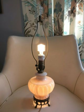Vintage Aladdin Alacite Table Lamp With Inner Base Bulb - Finial