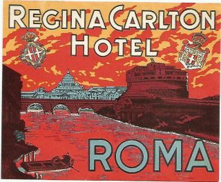 Hotel Regina Carlton Luggage Deco Label (roma)