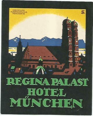 Hotel Regina Palast Luggage Deco Label (munchen)