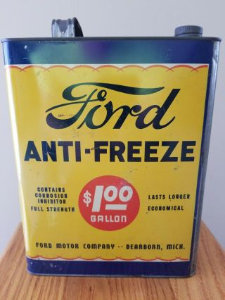 Vintage Ford Anti Freeze One Gallon Can - Rare