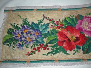 Lovely Antique 19thC ' Berlin Woolwork ' Embroidery Panel 3