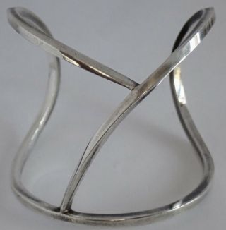 Vintage Modernist Studio Signed Jaakov Kohn Sterling Silver Cuff Bracelet