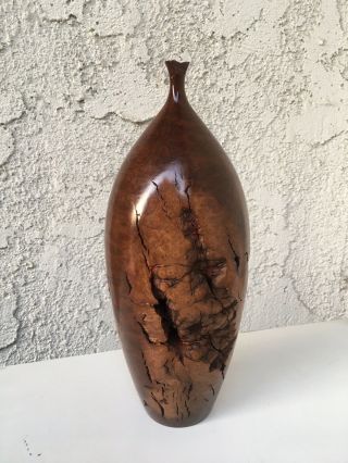 Vintage Hap Sakwa Burl Turned Wood Vase Sculpture
