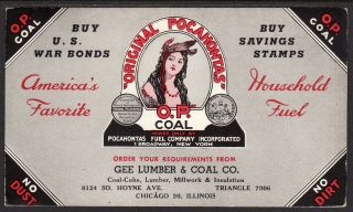 Vintage Pocahontas Fuel Co.  Inc Coal Gee Lumber & Coal Ink Blotter