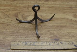 Antique Hand Forged,  Blacksmith Made 3.  2oz. ,  3 - 7/8 " Tall Grappling Hook,  Awesome