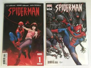 Spider - Man 1 Cover A,  Ed Mcguinness 1:100 Variant Vf/nm (j.  J.  Abrams 2019)