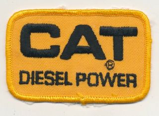 Vintage Cat Diesel Power Embroindered Patch 3 1/8 " X 2 "