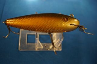 Vintage Creek Chub Bait Co.  104 Wiggler Golden Shiner Dlt Hpg Name On Lip
