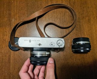 Vintage Olympus OM - 1 Camera Kit w/ 50mm & 28mm Lenses 3