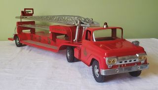 Tonka Toys Ford Cab T.  F.  D.  Hydraulic Aerial Ladder Fire Tt Truck 50 