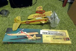 Vintage Sterling Beginners Shoestring Control Line Model Airplane Kit W/ Cox 049