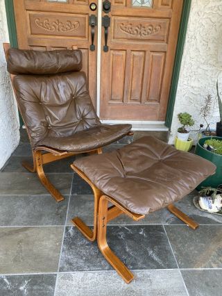 Mid Century Modern Westnofa Siesta Rosewood Lounge Chair With Ottoman Bentwood