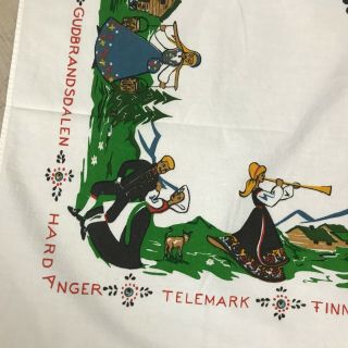 Vintage Rare Telemark Finnmark Hardanger Norwegian Tablecloth Appx.  39.  5 X 35 3