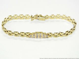 1ctw Fine White Princess Diamond 14k Gold Bracelet Vintage for Big Wrist 7.  5in 2