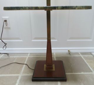 Vintage Mid Century Modern FLOOR LAMP with LUCITE & Faux Marble TABLE & Shade 3