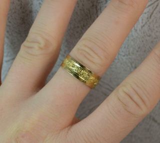 1844 18ct Gold In Memory Of Mourning Stack Band Ring 6.  5mm Size R 1/2 D0529