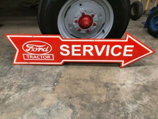 " Ford Tractor Service " Large,  Porcelain Double Sided Sign (dated 1953),  48 " X 12 "