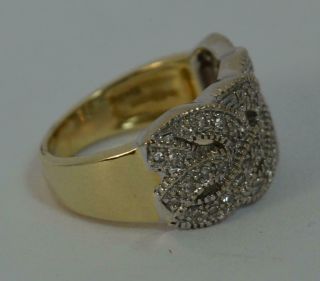 Very Heavy Solid 14ct Gold and Diamond Cluster Ring p0529 3