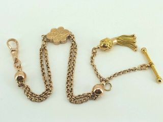 Antique Victorian 9ct Gold Albertina Pocket Watch Albert Chain / Bracelet.  Nice1