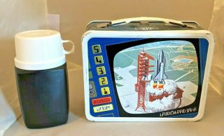 1977 Vintage SPACE SHUTTLE ORBITER ENTERPRISE Metal LUNCH BOX and THERMOS 2