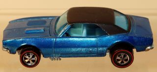 Dte 1968 Hot Wheels Redline 6208 Metallic Blue Custom Camaro Lt Blue Interior