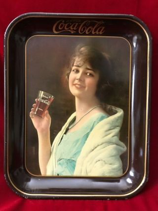 Authentic 1923 Flapper Girl Coca - Cola Tray Coke Serving Tray