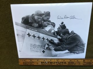 Autographed Ww2 Pilot Photo William H.  Allen - 5 Downs In 1 Mission " Ace In A Day "