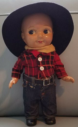 Vintage Buddy Lee Cowboy Doll With His Hat And Clothes