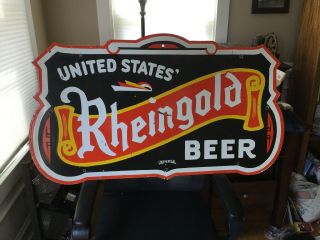 Old Rheingold Beer Double Sided Porcelain Sign