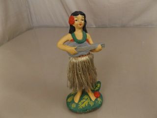 Vintage Hawaiian Dashboard Hula Girl Bobber Nodder Dancer Ceramic Chalk Japan