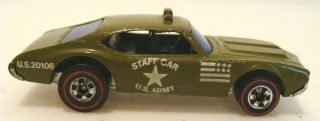 VINTAGE MATTEL REDLINE HOT WHEELS RARE SET ONLY U.  S ARMY STAFF CAR 1969 OLDS 442 3