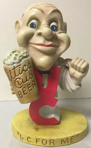 Vtg Utica Club Beer Barback Chalkware Statue Display Uncle Charlie Advertising