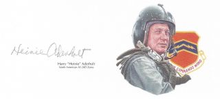 Harry Heinie Aderholt Signed Cut Signature Goe Lithograph F - 16 Fighting Falcon