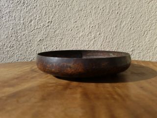 Antique Arts Crafts Hammered Copper San Francisco Mission Era Footed Bowl Patina